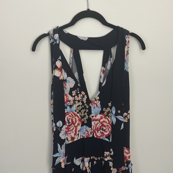 Floral High-Neck Navy Blue New York and Company Maxi Dress - Picture 5 of 7